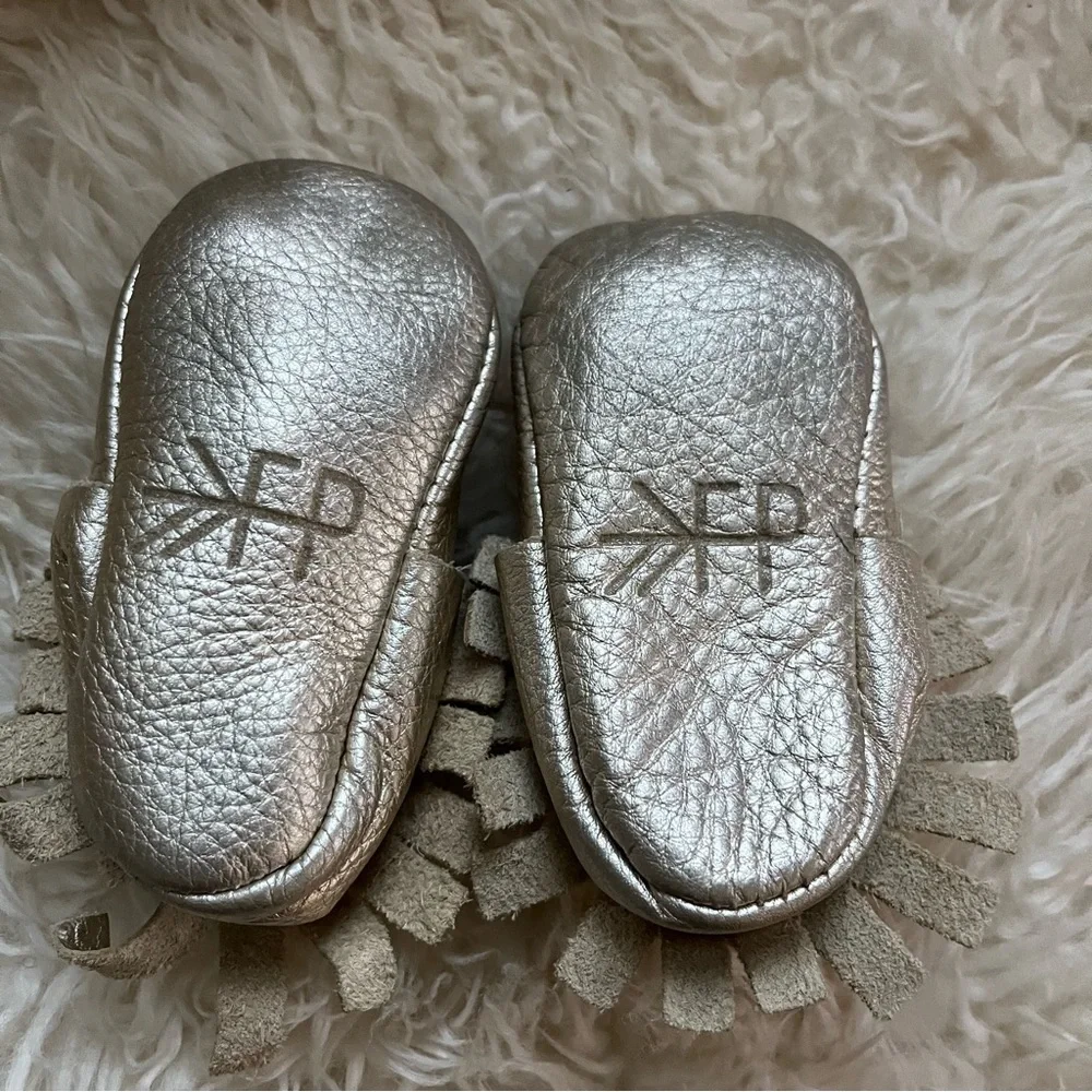 Freshly Picked Metallic Gold Baby Moccasins